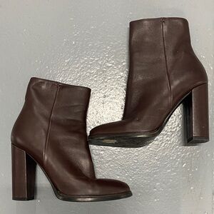 Vince Rich Brown Leather Heeled Boots
